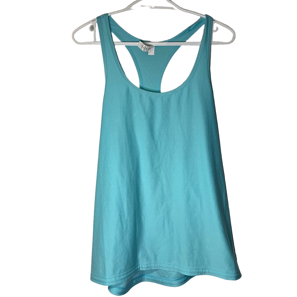 Under Armour HeatGear Blue Racerback Tank Top Women's Large Teal Blue